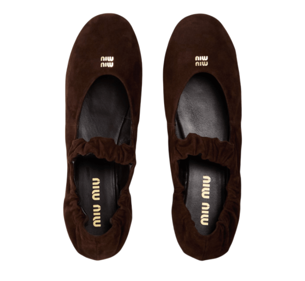 Miu Miu Suede Flat Shoes