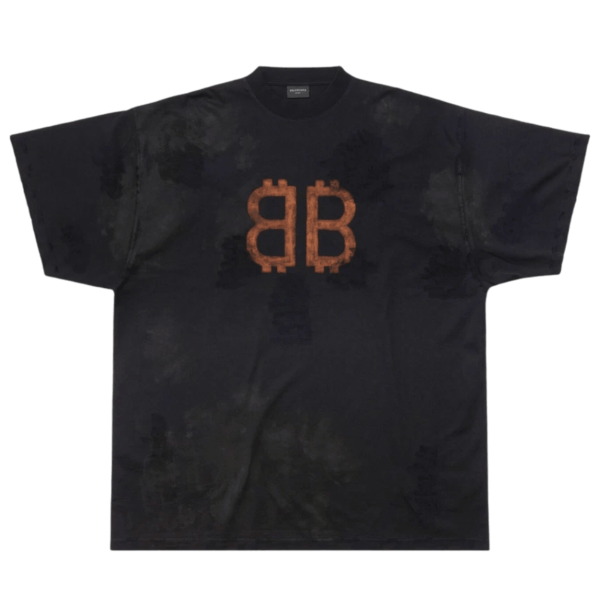 Balenciaga Oversized Crypto T-Shirt Faded Black