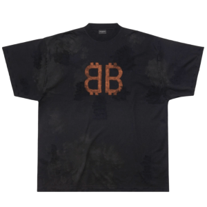 Balenciaga Oversized Crypto T-Shirt Faded Black