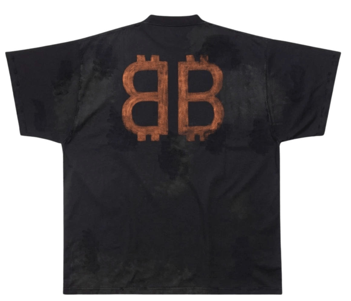 Balenciaga Oversized Crypto T-Shirt Faded Black