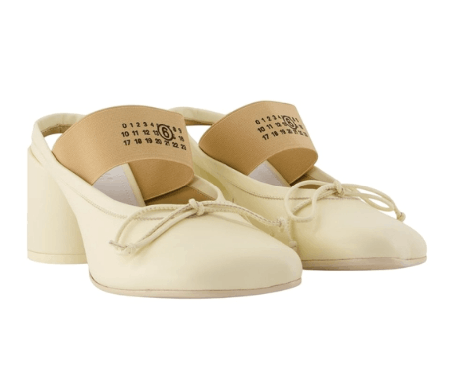 MM6 Maison Margiela Black Sandals Heel White