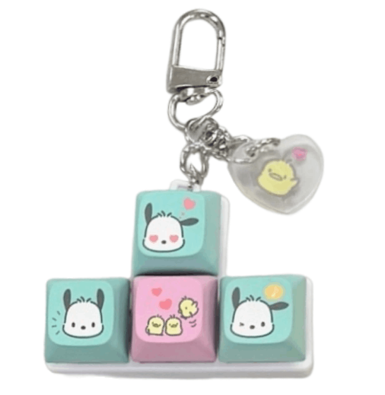 Sanrio x 7-Eleven Kuromi Arrow Keys Keycap Keyring / Sanrio x 7-Eleven Pochacco Arrow Keys Keycap Keyring