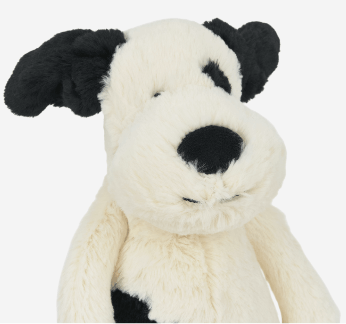 Jellycat Bashful Puppy Medium Black Cream