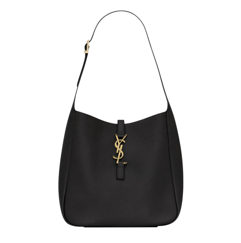 LE 5 À 7 supple small IN GRAINED LEATHER in Black