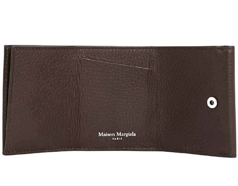 Maison Margiela Tri-Fold Leather Wallet Brown