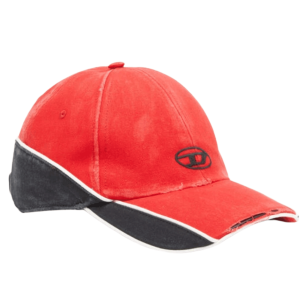 Diesel C-Dale Distressed Colour-Block Baseball Cap Red