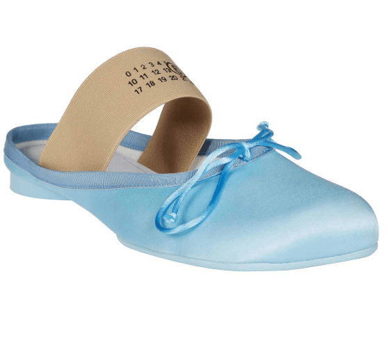 (W) MM6 Maison Margiela Slides with Print Logo Light Blue
