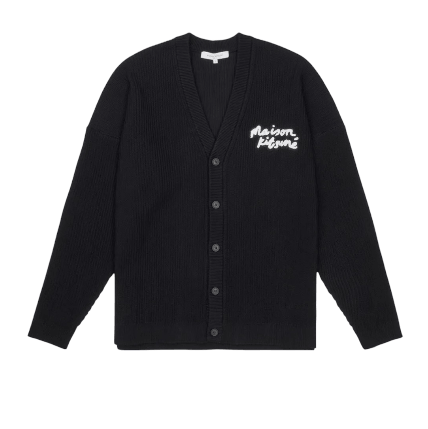 Handwriting Logo Comfort Cardigan - Black