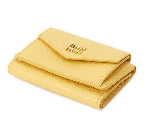 Miu Miu Small Leather Wallet Yellow