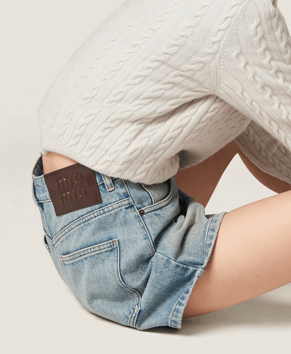 (W) Miu Miu Denim Shorts Light Blue