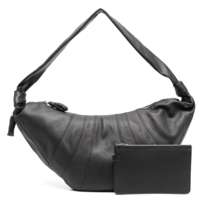 LARGE CROISSANT BAG IN LEATHER - Dark Chocolate - Soft Grained Leather