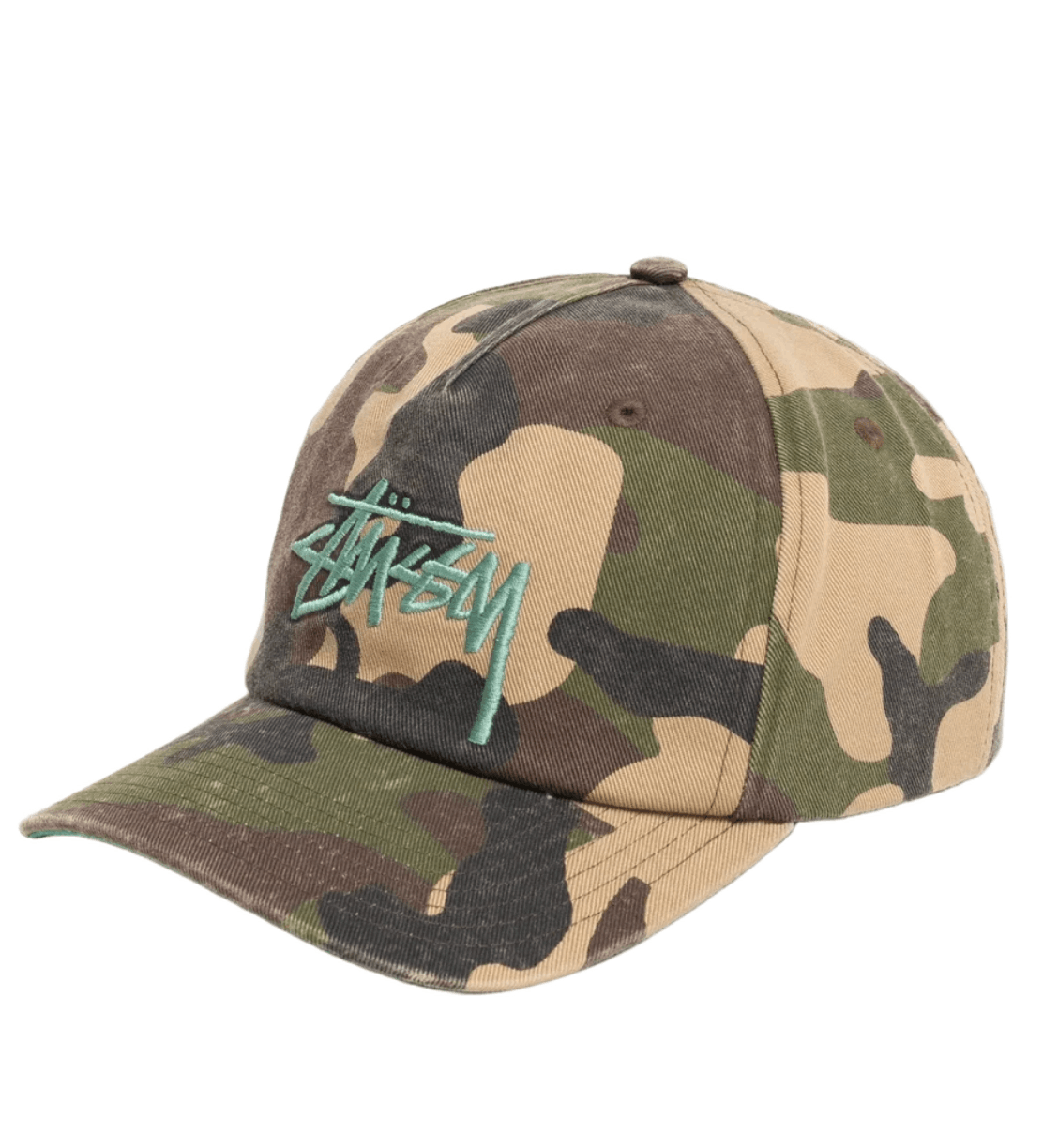 Stussy Mid-Depth Big Stock Snapback Woodland Camo