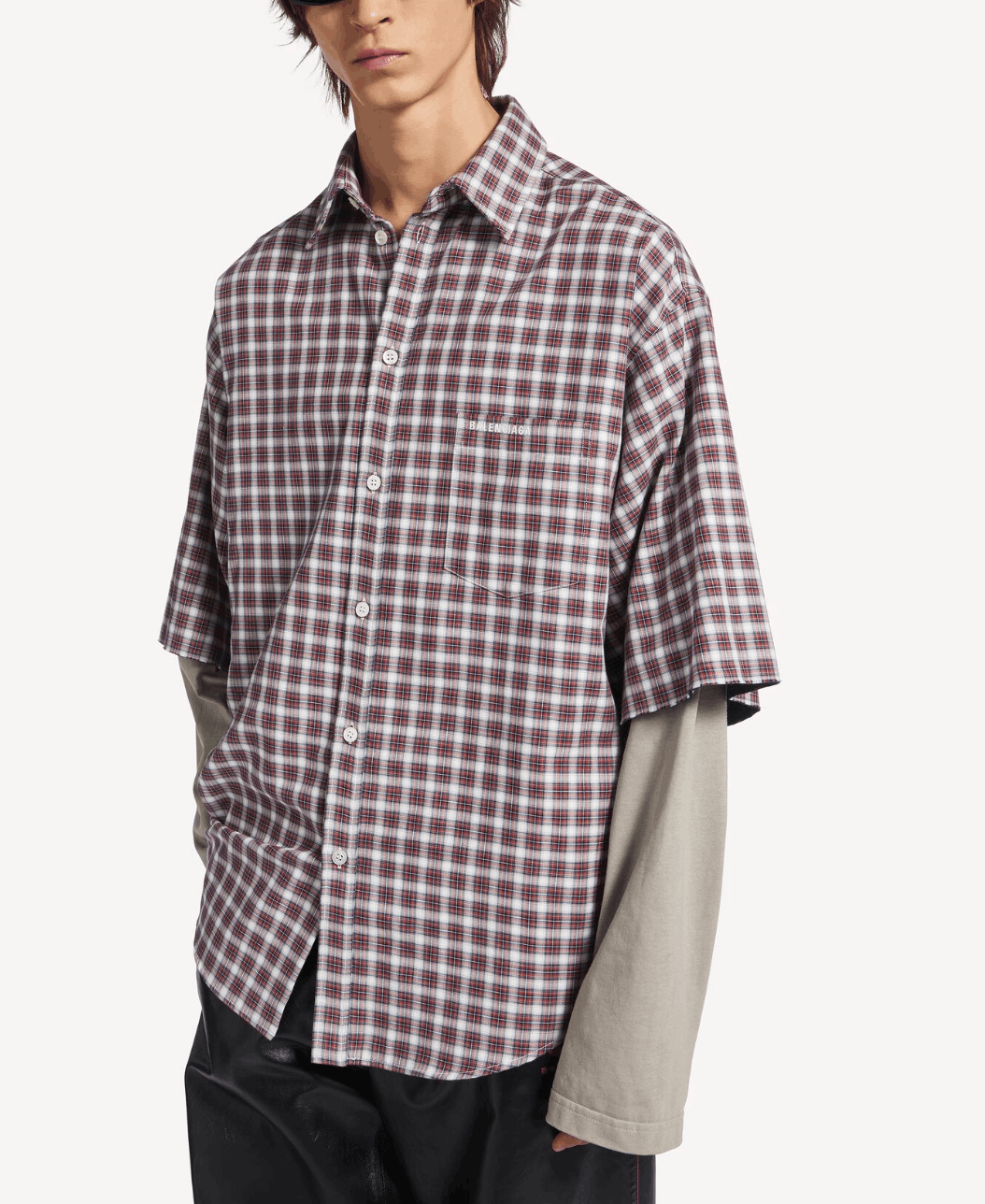 Men's Wrong Sleeve Shirt in Red/navy