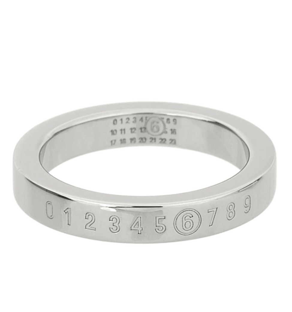 MM6 Maison Margiela Numeric Minimal Signature Ring Silver Palladium