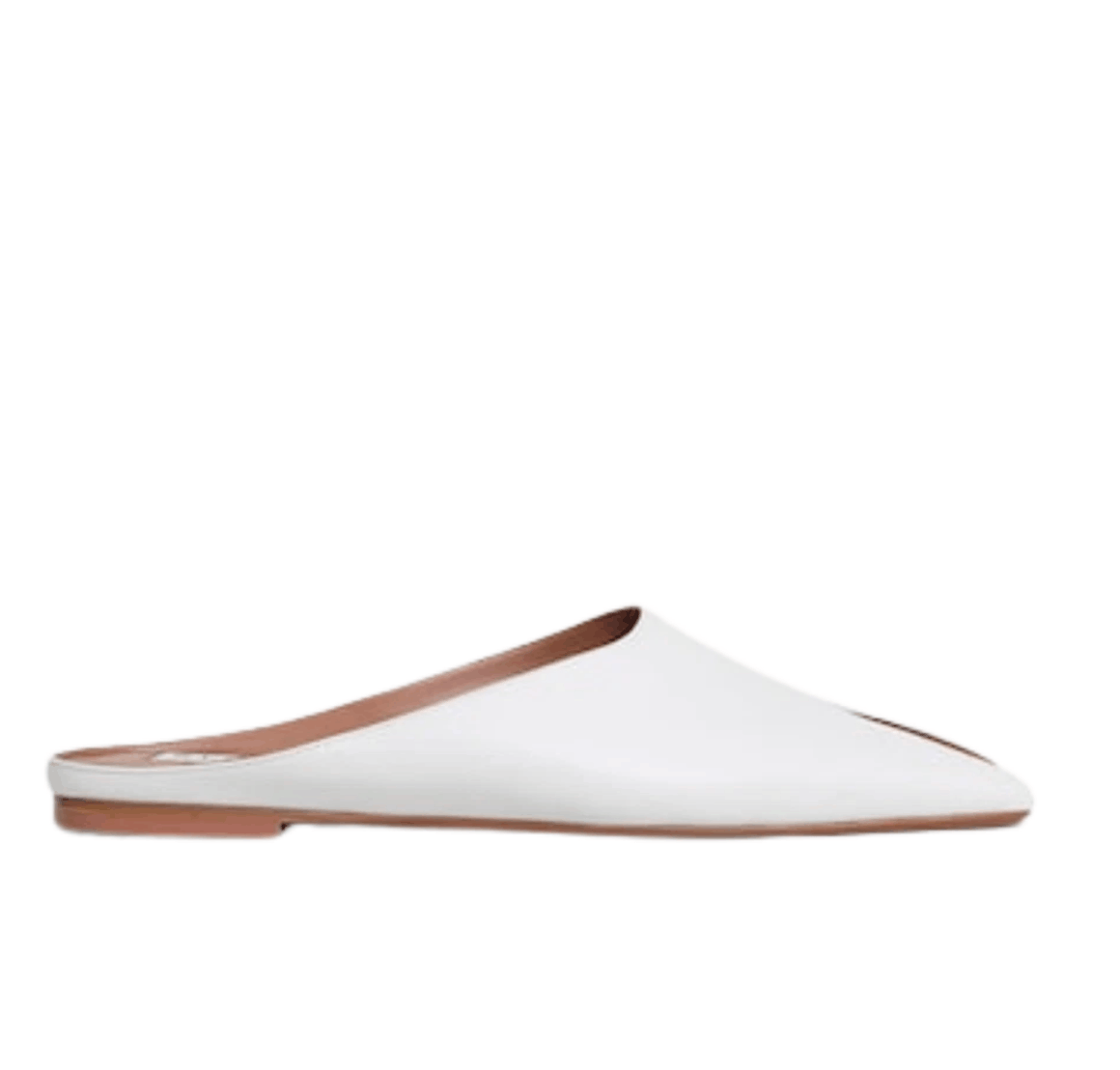 (W) Alaia Spike Flat Mule White