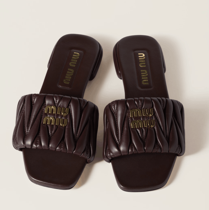 Miu Miu Quilted Block Heel Mules
