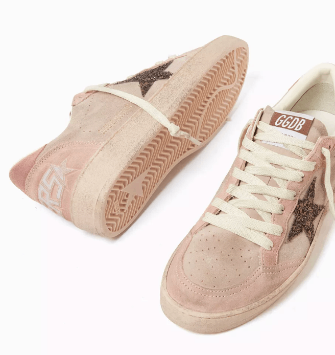 Golden Goose Suede Ballstar Sneakers in White 