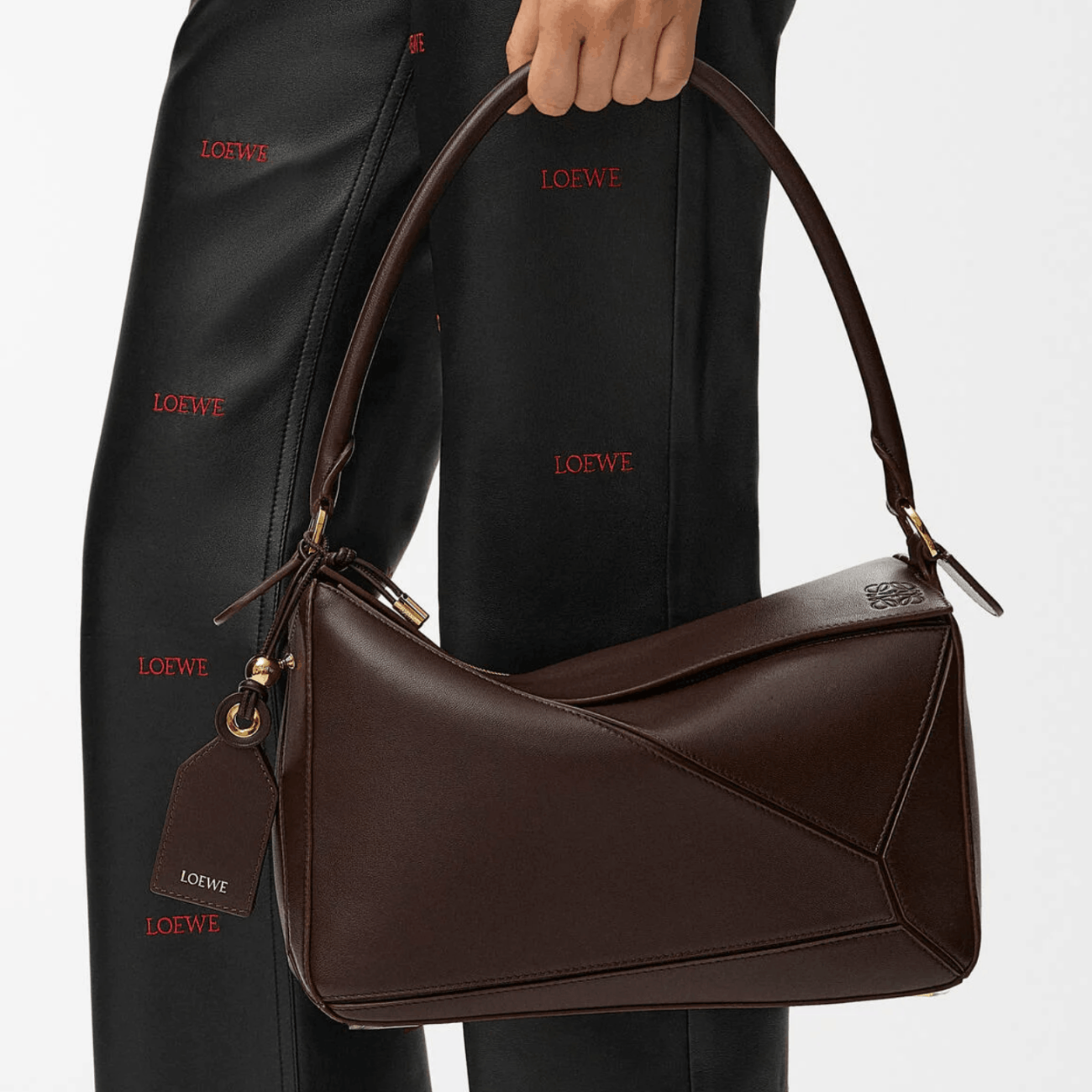 Puzzle Medium Nappa Lambskin Shoulder Bag - Brown