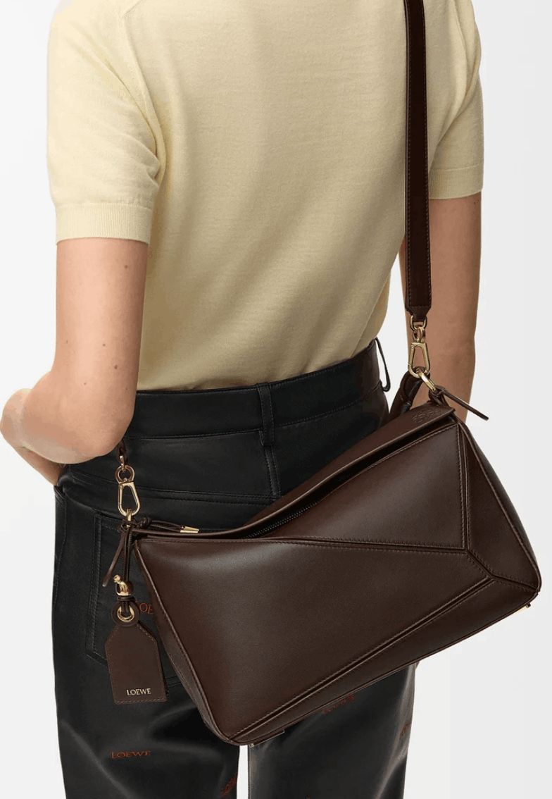 Puzzle Medium Nappa Lambskin Shoulder Bag - Brown