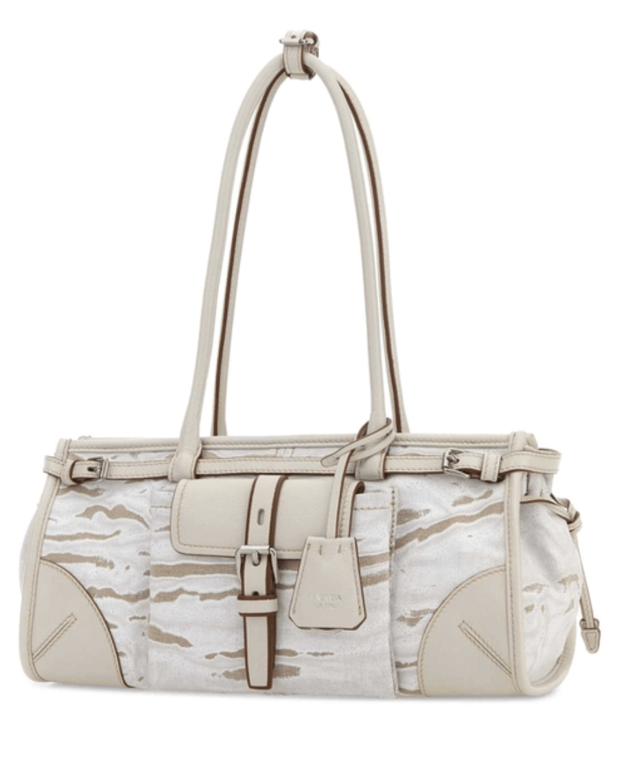 Prada Printed Canvas Medium Bonnie Shoulder Bag 