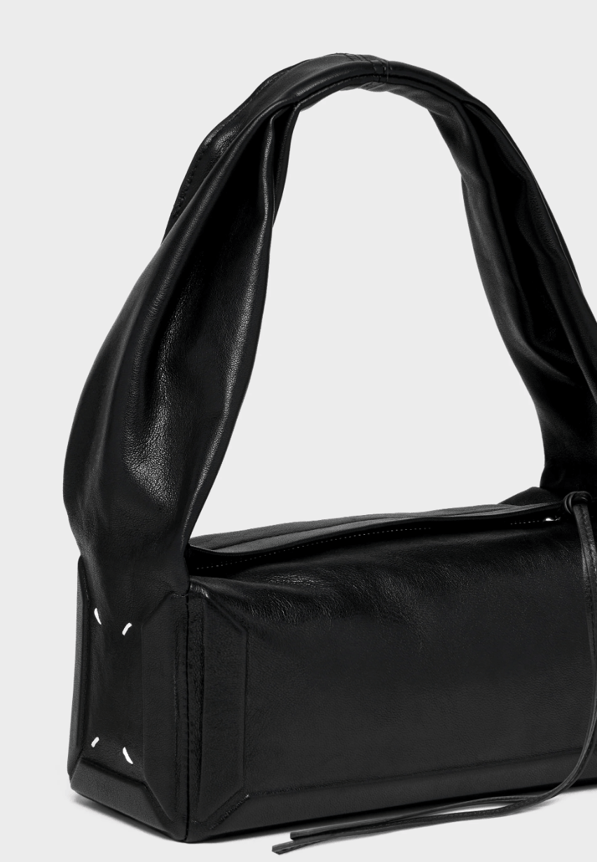 Designer Black Box Bag East West Small