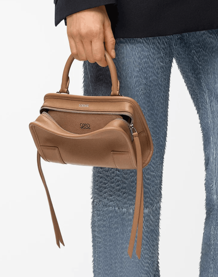 Loewe Mini Amazona 180 Bag in Soft Calfskin Mocha