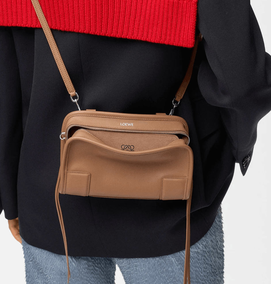 Loewe Mini Amazona 180 Bag in Soft Calfskin Mocha