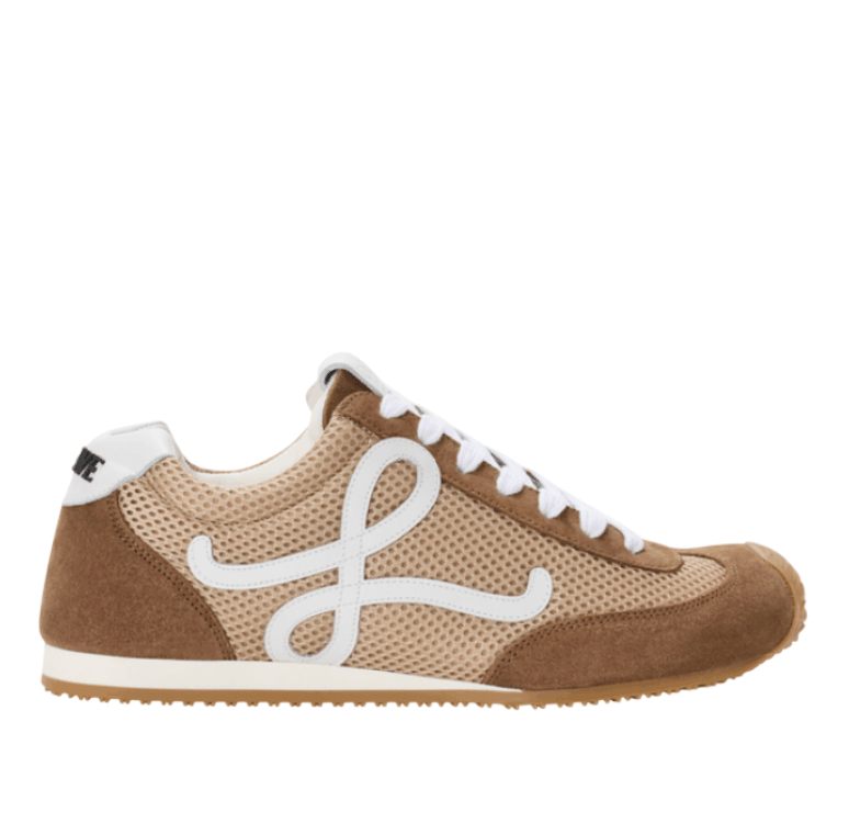 Ballet Runner 2.0 in suede and mesh Beige/White/Brown