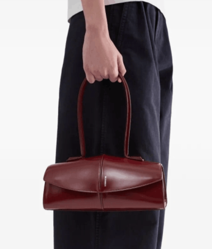 Burgundy calfskin LINEA tote bag 