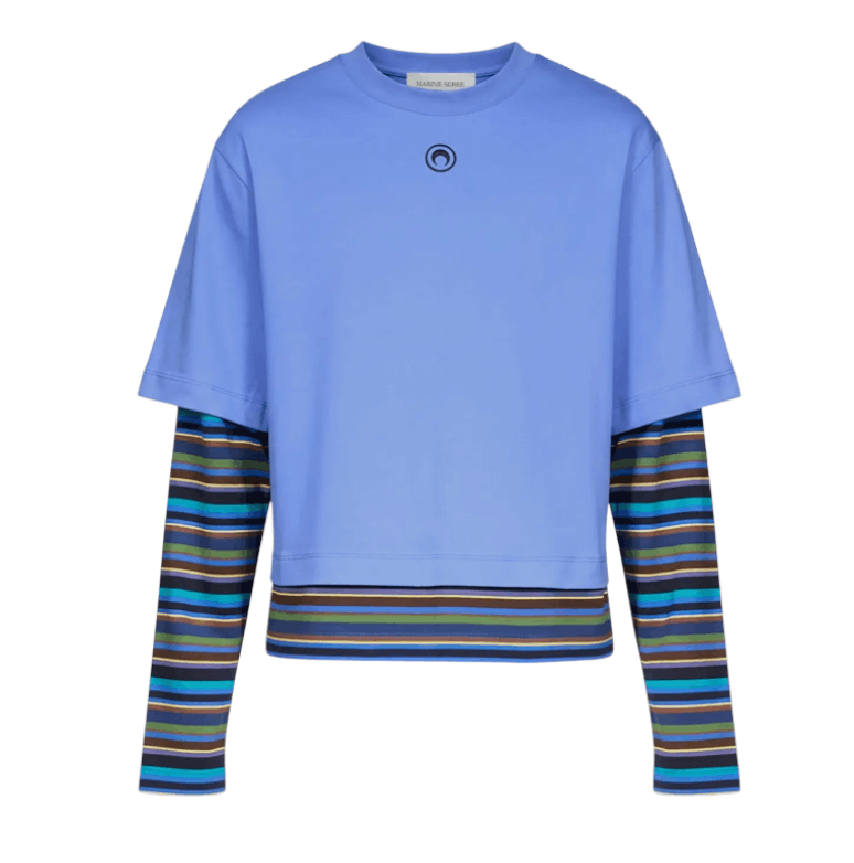 MOON LOGO STRIPES JERSEY LS T-SHIRT BL50 BLUE