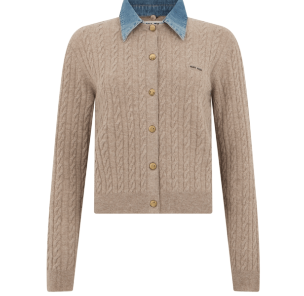 SAND SILK AND CASHMERE BLEND CARDIGAN