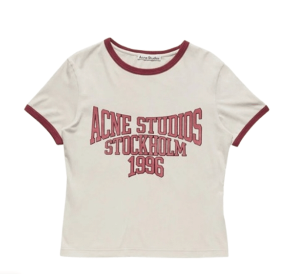 Graphic t-shirt - Off white/burgundy