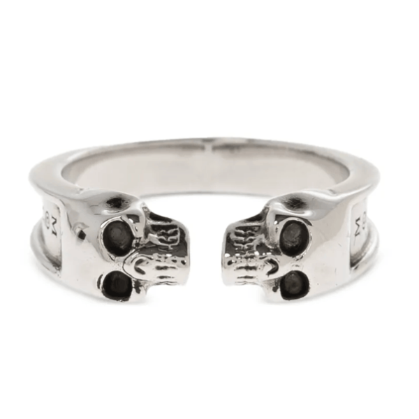 Alexander Mcqueen Twin skull ring - Silver