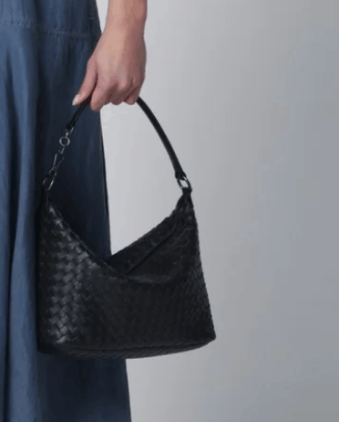 Bottega Veneta Small Intrecciato Shoulder Bag Black