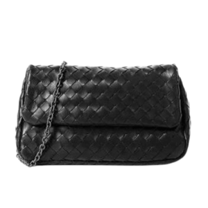 Bottega Veneta Intrecciato Chain Shoulder Bag Black