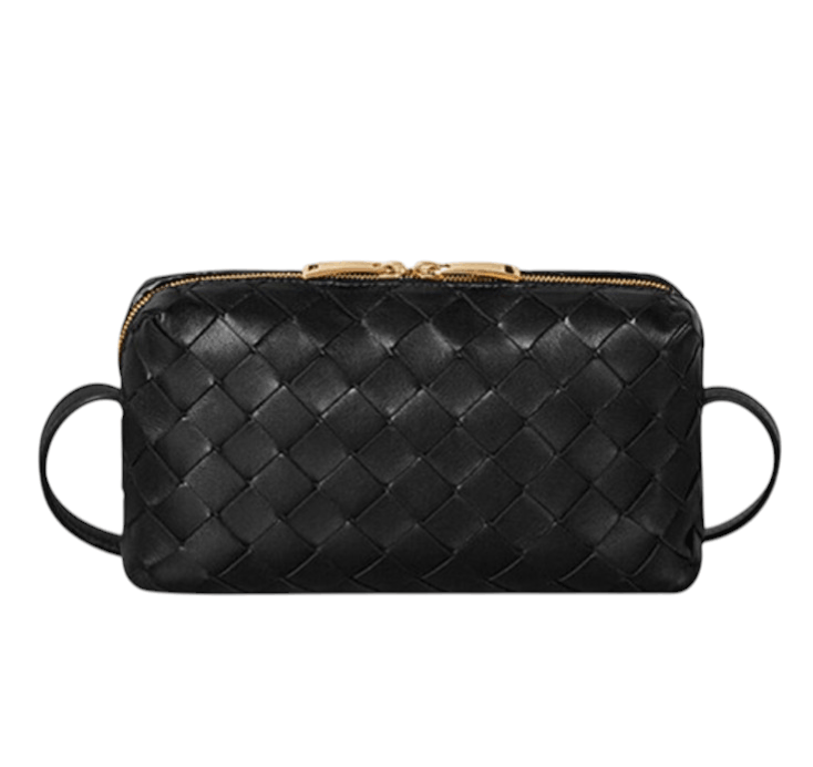 Bottega Veneta Mini Leather Crossbody Bag Black