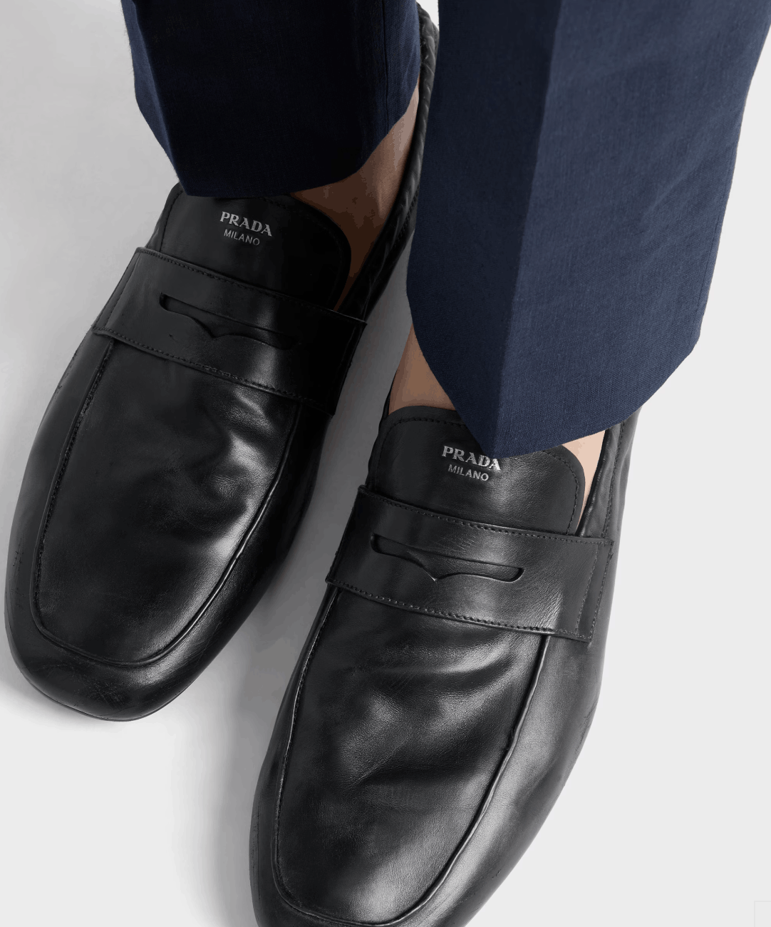 Shuffle antiqued leather loafers - Black 