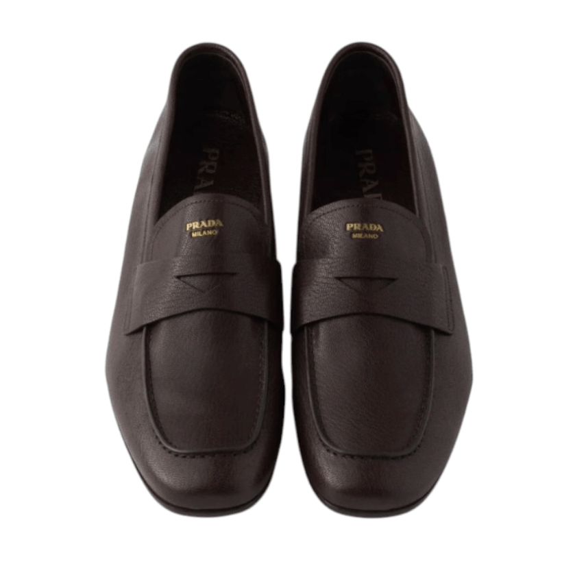 Dark brown leather loafers 