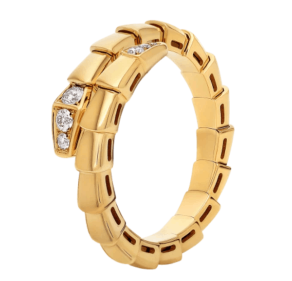 Bulgari Serpenti Viper Ring Yellow Gold Diamond