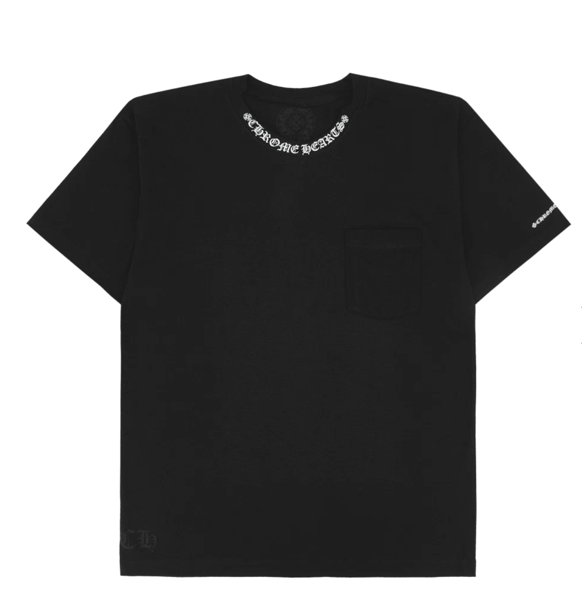 Chrome Hearts Neck Script Logo Short Sleeve T-Shirt Black White