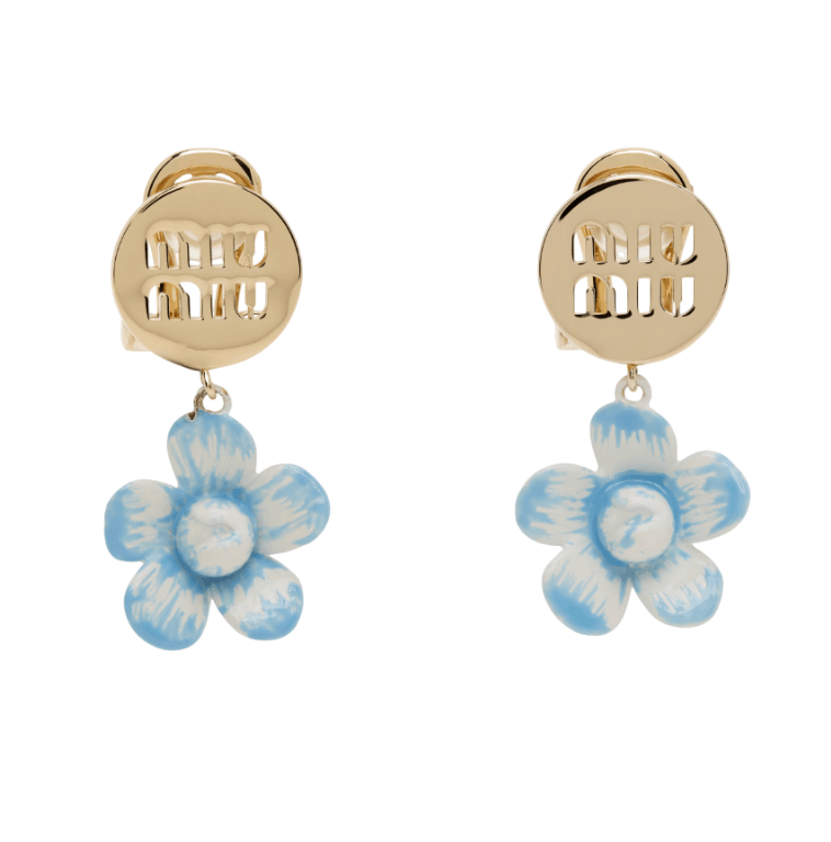 Miu Metal Flower Clip-On Earrings
