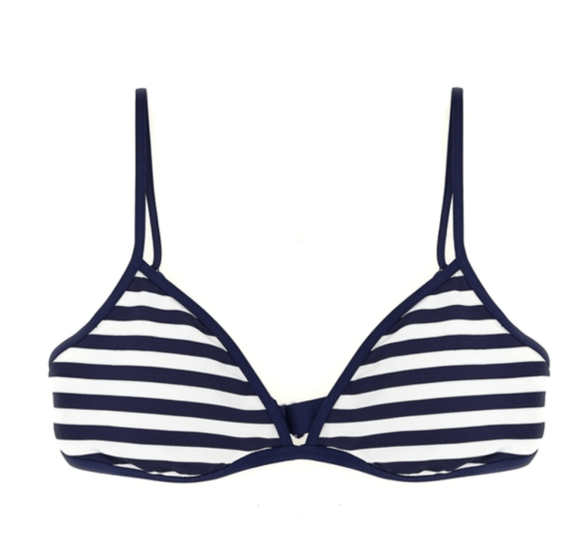 Polo Ralph Lauren Bikini Top In Striped Pattern Piqué 