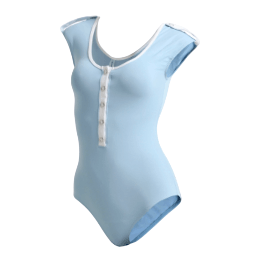 Light Blue Swimsuit with White Trim 