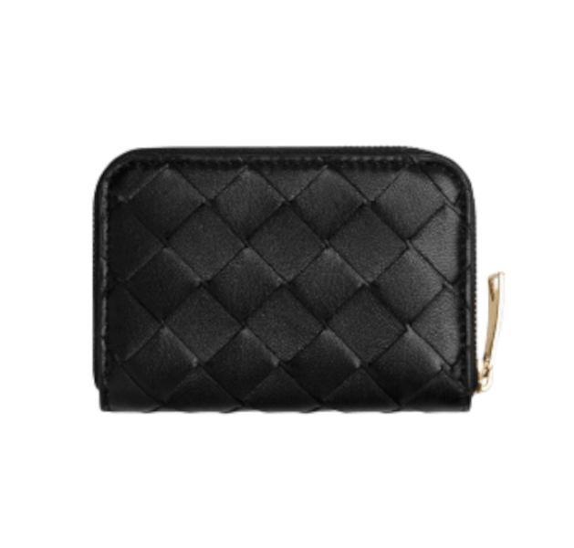 Bottega Veneta Small Zip Around Wallet Black