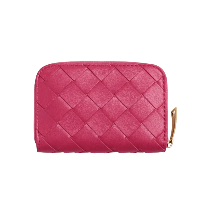Bottega Veneta Small Zip Around Wallet Cranberry