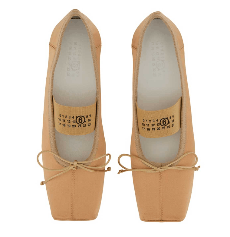 (W) MM6 Maison Margiela Anatomic Ballerinas Flat Beige