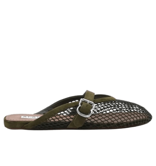 ALAIA - Fishnet Flat Mules 