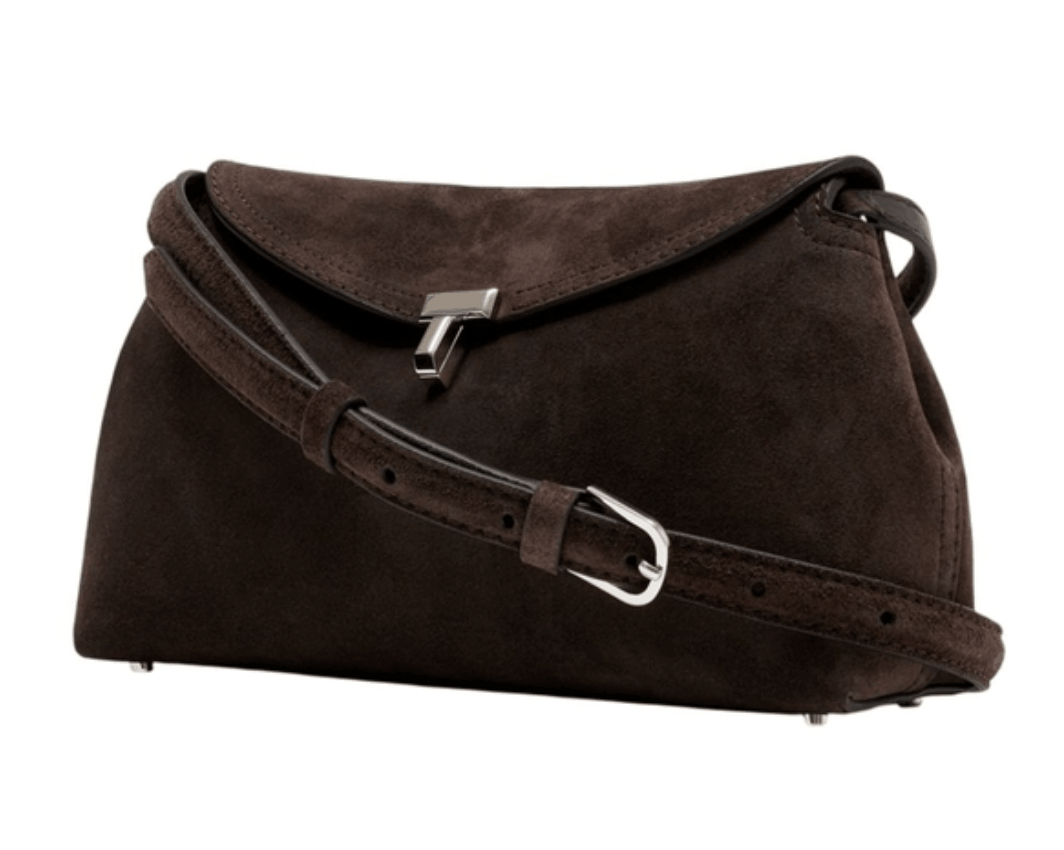 T-lock suede clutch brown 