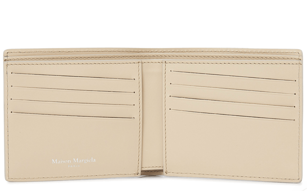 Maison Margiela Bovine Leather Bi-Fold Wallet Beige