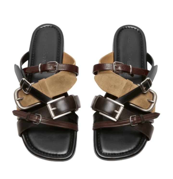 Acne Studios Leather Belts Strap Sandals Multi Brown